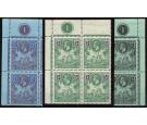 SG178-180. 1912 1/- - 3/-. Brilliant fresh mint blocks of 4...