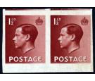 SG459b. 1936 1 1/2d Red-brown. 'IMPERFORATE PAIR'. Superb fresh 