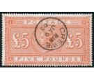 SG137. 1884 £5 Orange. Choice superb fine well centred used...