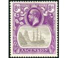 SG17b. 1924. 8d Grey-black and bright violet. 'Torn Flag'. Super