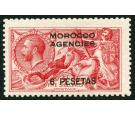 SG136a. 1914 6p on 5/- Rose-carmine. 'Overprint Double, One Albi