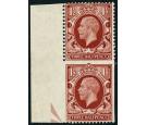 SG441b. 1934 1 1/2d Red-brown. 'Imperf. three sides' on bottom s