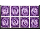 SG546 Variety. 1956 UNIQUE tete-beche imperforate block of 8...