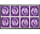 SG546 Variety. 1956 UNIQUE tete-beche imperforate block of 8...