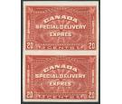 SG S7. 1932 20c Brown-red. 'Imperforate'. Superb fresh mint pair