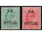 SG O91-O92. 1902. 1/2d Blue-green and 1d Scarlet. Brilliant fres