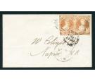 SG8. 1863 Immaculate neat envelope from New Plymouth to Napier..