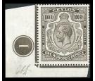 SG321. 1912 100r Grey-black. Gorgeous corner sheet marginal mint