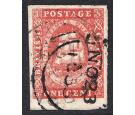 SG11. 1853 1c Vermilion. Exceptionally fine used...