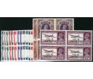 SG1-15. 1944 Set of 15. U/M mint blocks of four...