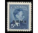 SG O176a. 1949 5c Blue. Missing stop after 'S'. Brilliant U/M mi