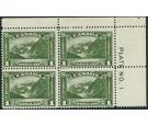 SG303. 1930 $1 Olive-green. Superb U/M Plate Number corner block