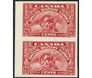 SG S8. 1935 20c Scarlet. 'Imperforate Pair'. U/M mint marginal p