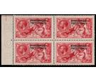 SG87. 1919 5/- Bright carmine. Brilliant U/M mint block...