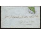 SG5a. 1851 6d Yeoow-green. "Bisect". Superb fine used with...