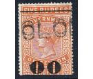 SG T106a. 1890 80c on 5r Orange. "00" for "80". Very fine used..