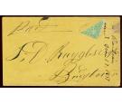 SG5a. 1857 6d Yellow-green 'Bisect' on cover to Bridgetwon...