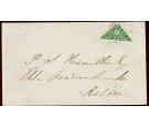 SG6a. 1859 cover to Halifax bearing 6d Deep green 'Bisect'...