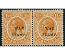 SG71e. 1916 1 1/2d Orange. "R" inserted by hand. Choice mint...