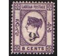 SG35f Variety. 1891 6c on 8c Mauve. "Surcharge Inverted and "Cen