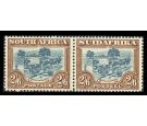 SG49b. 1944 2/6 Blue and brown. Brilliant fresh U/M mint pair...