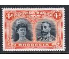 SG174. 1910 4d Black and orange. 'Perforation 15'. Brilliant fre