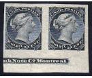 SG102ab. 1891 1/2c Grey-black. 'Imperforate Pair'. Superb part i