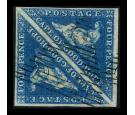 SG2. 1853 4d Deep blue. Superb fine used pair...