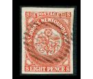 SG8. 1857 8d Scarlet-vermilion. Superb fine used with very large