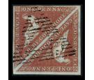 SG3. 1853 1d Brick-red. Superb used pair with strong colour...