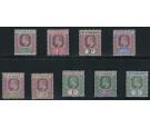 SG76-84. 1902 Set of 9. Superb fresh mint...