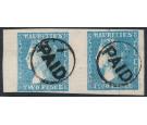 SG44 Variety. 1859 2d Pale blue. 'Papermaker's Watermark'. Super