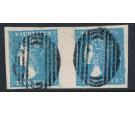 SG44a. 1859 2d Pale blue. 'Heavy retouch to neck'. Superb pair..