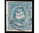 SG19. 1854 4c Blue. Choice superb fine used with large...