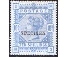 SG182s. 1884.  10/- Cobalt. White Paper. 'SPECIMEN'. Perfectly C