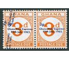 SG D21 Variety. 1965 3p on 3d Orange. 'Surcharge Double, One Dia