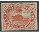 SG6. 1852 3d Deep red. Superb used large margined...