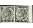 1883. 4d Imperforate Plate Proof pair in black...