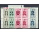 SG172-184. 1953 Set of 13. Brilliant fresh U/M mint blocks of 4.