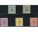 SG F212-F216. 1942 Surcharged. Set of 5. Superb fresh mint...