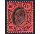 SG271. 1907 10/- Black and purple/red. Superb fresh mint...