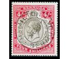 SG52bb. 1918 4/- Black and carmine. 'Broken crown and scroll'. S