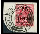 SG O37. 1902 1d Scarlet. Superb fine used on piece...