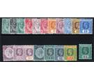 SG193-212. 1912 Set of 19. Choice superb fresh mint...