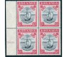 SG163b. 1943 10/- Slate blue and bright carmine (narrow). U/M mi