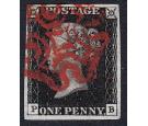 1840. 1d Black. Plate 8. Lettered P-B. Very pretty used...