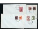 SG J1-J7. 1946 B.C.O.F. Japan. Set of 7. All used on envelopes..