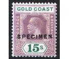SG100as. 1924 15/- Dull purple and green (Die II). 'SPECIMEN'. B