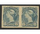 SG117a. 1893 8c Pale bluish grey. 'Imperforate Pair'. Superb fre