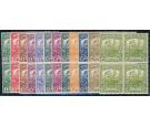 SG130-141. 1919 Set of 12. Superb fresh mint blocks...